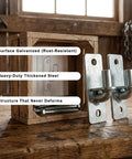 Two Piece Wall Mount Gate Hinges Heavy Duty For Chain Link Fences With Five Eighth Inch Pin Built Tough To Stop Gate Sag And Keep Outdoor Entrances Aligned And Ready For All Weather Use, galvanized steel hinges with mounting screws