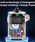 Grab And Go Hand Crank Generator With USB Charger And AC Outlets Emergency Portable Power Supply visible with components.