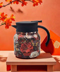 Vintage Floral Pattern Tea Pot With Built-In Infuser, Insulated Stainless Steel Thermal Carafe, 800ml Large Teapot Brew Vessel