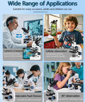 Trinocular Compound Microscope 40X-5000X Magnification For Adults With Dual Mechanical Stage And HD USB Camera Pro Grade Stereo Microscope With Wide Field Eyepieces Digital Eyepiece And Precision Optics For Research And Education, used by adults and children