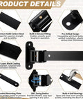 Beefy 6 Pack 13 Inch Heavy Duty Gate Hinges Set With 900 Lb Capacity, details of solid carbon steel and features