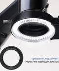 Kick It Up With This Hella Bright 144 Led Ring Microscope Light Featuring A Super Smooth Dimmer Switch Slick Adjustable Illuminator for lab use.