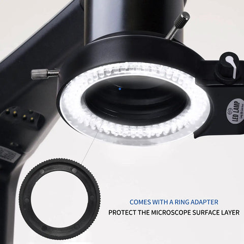 Kick It Up With This Hella Bright 144 Led Ring Microscope Light Featuring A Super Smooth Dimmer Switch Slick Adjustable Illuminator for lab use.