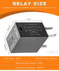 Heavy Duty Four Pin Car AC Relay Kit With Fast Plug In Terminals Twelve Volt Forty Amp Rating Smooth Operator Switch mounted on a black relay.