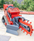 Mini Tracked Ditcher For Orchard Pipeline Trenching, compact tracked soil digger with a robust digging chain for trenching.