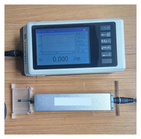 Split Type Surface Roughness Tester With Large 400 Micron Range, Inductance-Based Measurement, Diamond Stylus Radius 5 Micron Or 2 Micron, Accurate 4 mN Or 0.75 mN Force, Stand Compatible For Stable, Easy Readings on wood bench