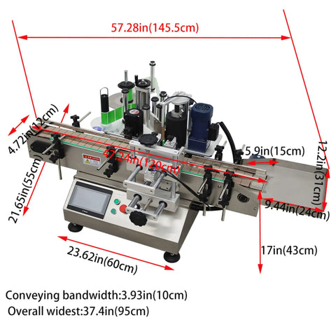 Automatic Round Bottle Labeling Machine Smooth Operator Belt Conveyor Applicator with precise measurements and smart control panel.