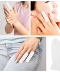 Tough As Nails White Nitrile Finger Sleeves 100 Pack Antistatic Insulated Guard Covers for electronics repair on hands.