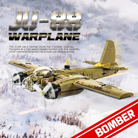 JU88 Junkers Bomber Plane Building Set With 430 Plus Pieces Epic WWII German Fighter Model