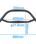 Lightweight Aluminum 6061 Gravel Bike Handlebar For Touring Multifunction Crossbar With Wide 690mm Span Clamp 330mm Arm
