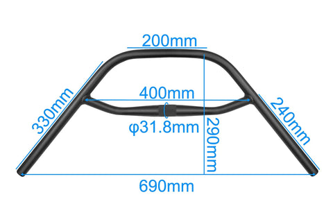 Lightweight Aluminum 6061 Gravel Bike Handlebar For Touring Multifunction Crossbar With Wide 690mm Span Clamp 330mm Arm