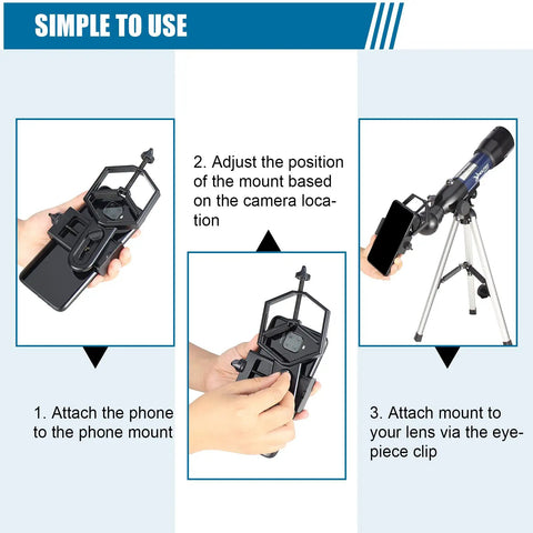 Tutorial on using the universal phone adapter with the 1.25 Inch Telescope Eyepiece Eight Millimeter To Twenty Four Millimeter Zoom