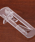 Clear plastic locking clip from Plastic Shelf Support Pegs And Locking Clips 30 Pack For Wood Shelves Easy Install No Burrs Durable