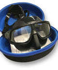 Sphera X Freediving Mask With 180-Degree Wide-Angle View, Low-Volume Fit, Plexisol Anti-Fog Lenses in blue case, black. 