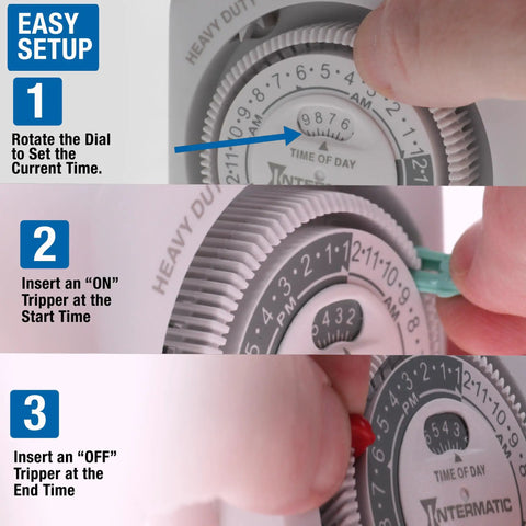 Easy setup for Heavy Duty 24 Hour Indoor Mechanical Plug In Timer With Easy Manual Override And Customizable Scheduling For Lighting Fans And Small Appliances A No Brainer Energy Saver