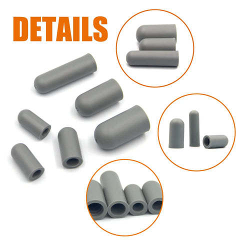 80 Piece Rubber Vacuum Cap Set For Cars And Machinery End Plugs Kit For Carburetors And Manifolds Keeps Hoses Sealed Gray