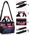 Insulated Picnic Backpack Lunch Bag For Women And Men Large Capacity Portable Cooler Tote with sunset city design and features