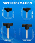Heavy Duty Solid Badass 20 Piece Thumb Screw And Wing Knob Bolt Kit M4 M5 M6 M8 Threads, size info with dimensions displayed.