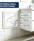 Aluminum Alloy Press To Open Drywall Access Panel Invisible Hidden Wall Cover For Swift Maintenance And Concealed Junction Boxes With Zero Tools Required No Sweat Operation Clean Style flush with wall surface and seamless marble look.