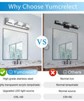 Comparison between Yumcrelect vs other 20 Inch LED Vanity Light Bar For Bathroom Over Mirror, 3 Light Chrome Fixture, 18W, 6000K Daylight LED.