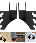 Beefy Heavy Duty Stainless Steel Square Pipe Shelf Bracket Set Adjustable Cabinet Shelf Supports Clips, black finish.