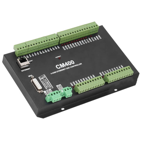 4 Axes CNC Controller Board High Performance Aluminum Motion Card With 1MHz Pulse Frequency, angled view showing connectors