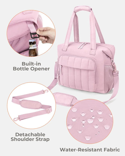 Crush The Summer Heat With This Snazzy Puffer Cooler Bag Stowing 35 Frosty Drinks Inside An Insulated Soft Travel Duffel with built-in bottle opener.