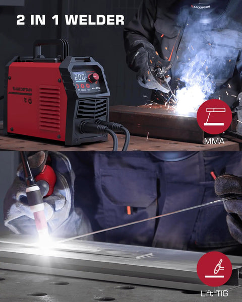 Dual Arc And Lift TIG Welder With Synergic Control, 200A MMA Inverter Welder, 110V And 220V Portable Machine in use