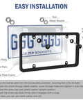 Installation diagram of Two Pack Matte Clear License Plate Covers And Frames Set with Screws Caps universal car accessories