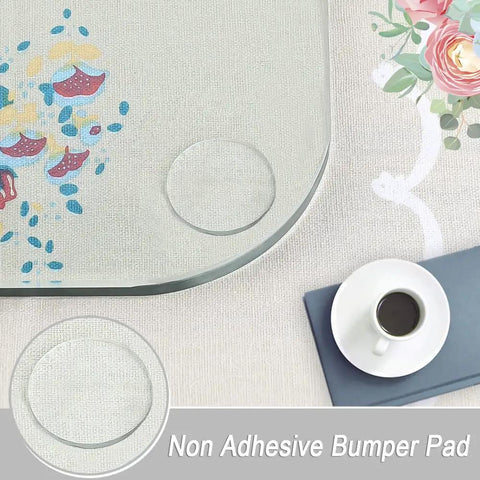 Ultra Soft Glass Table Top Bumpers Set of 20 No Slip Pads for Glass Tables, Transparent Non Adhesive Rubber Cushions
