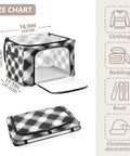 Totally Slick Foldable Storage Bin With Clear Vinyl Window And Reinforced Steel Frame Dual Zippered Openings For Hassle Free Access checkered pattern size chart.