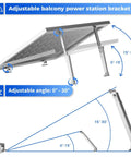 Two Pack Adjustable Tilt Solar Panel Mount Brackets Aluminum Alloy Mounting Bracket Stands For Roof Boat Or Flat Surfaces Supports 50W To 400W Panels Easy Install Compatible showing adjustable angles