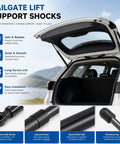Smart Roadster Cabrio Trunk Gas Strut 43.5cm Lift Support For Hatchback 2003-2005 Carbon Steel Cylinder Leak Proof Sealed Tube Piston Rod Coating For Corrosion Resistance. Tailgate lift support shocks on open trunk