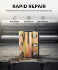 DN50 Heavy Duty Steel Tube Repair Clamp 2.4 To 2.5 Inch Leak Sealer with six bolts and galvanized finish for plumbing pipes