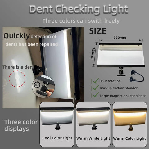 Dent checking light from 190 Piece Auto Body Dent Repair Tools Kit For Car Dings Repair And Paintless Bodywork Dent Pulling