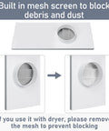 Universal 4 Inch Window Dryer Vent Kit with mesh screen detail showing debris blockage prevention