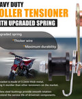 Beefed Up 420 Chain With 102 Links And Heavy Duty Chain Roller Tensioner Kit features upgraded spring for 50cc to 140cc bikes