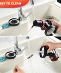 Cleaning process of Powerful HVLP Paint Sprayer With 750W Motor And 4 Nozzles, 1000ml Cup, parts under running water in sink