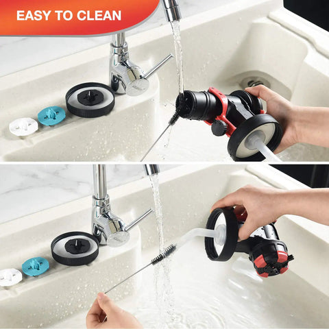 Cleaning process of Powerful HVLP Paint Sprayer With 750W Motor And 4 Nozzles, 1000ml Cup, parts under running water in sink
