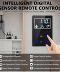 Digital remote control for Tankless Instant Hot Water Heater With Smart Temp Control And 55000 BTU Output, featuring temperature display.