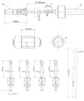 Technical drawing of Pen Mandrel Saver Universal Barrel Trimming System Pen Tube Insertion Tool Kit for pen makers.