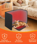 Under Desk Heater Foldable And Quiet Office Space Warmer With Timer 8 Temp Levels Auto Shut Off Energy Efficient Portable Foot Warmer with cat inside