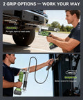 Beefed Up Cordless Electric Grease Gun With 2x4.0Ah Batteries, 12000 PSI High Flow At 5.3 Ounces Per Minute, 39.4 Inch Hose And 90 Degree Coupler