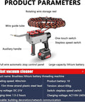 Jiminhuixin Automatic Electric Wire Feeder Cordless Wire Pulling Tool For Electric Wall Wiring Machine High Speed Throug Hole Cable Stringer  with storage reel and battery.