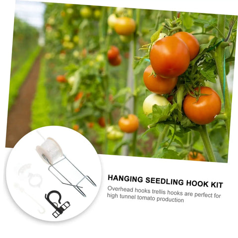 Garden Support Hooks Kit For Greenhouse With Plant Bracket Hooks Tomato Roller And Cherry Hanging System For Easy Install Long Lasting Use For Vines With Durable Weatherproof Design