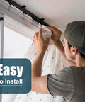 Flexible Bendable Ceiling Curtain Track System for Windows Bunk Beds Doors Showers RVs and Room Dividers No Drill Install Cut to Length 16.4 Feet Black installed on ceiling curtain track