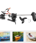 Slick 60 Lb Thrust Transom Mounted Electric Trolling Motor With Eight Speed Settings And Led Battery Display, showing motor and propeller.