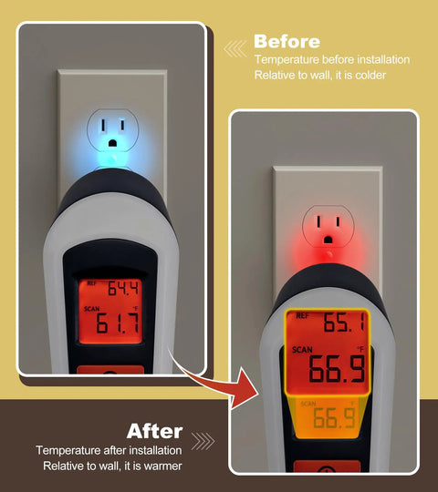 Block Those Dreaded Seasonal Drafts Dead In Their Tracks With This 30 Pack Of Eva Foam Outlet Insulator Pads. Before and after temperature comparison.