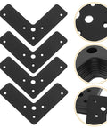 10 Pack Heavy Duty L Shaped Corner Brackets In Black Stainless Steel With Smooth Edges For Furniture Reinforcement and Repair