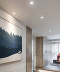20 Pack LED Recessed Downlights For Ceiling Retrofit Featuring Cold White Illumination And Hassle Free Setup illuminate modern hallway.